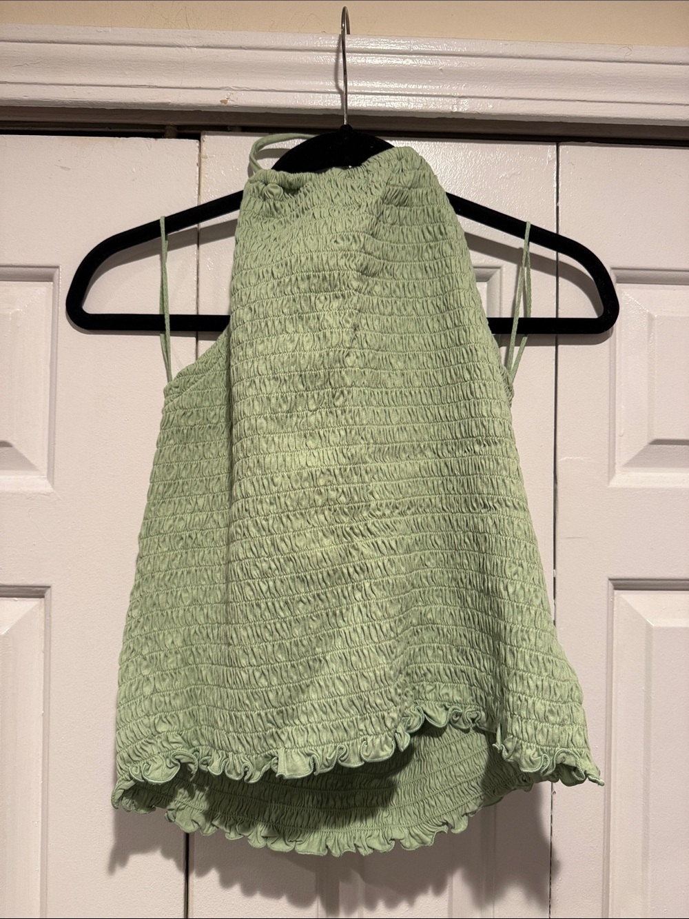 Old Navy Light Green Smocked Halter Camisole